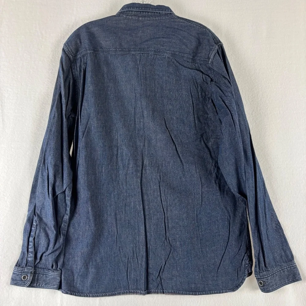 Converse, One Black Canvis, Western, Denim, Cotton, Shirt, Size L, Blue